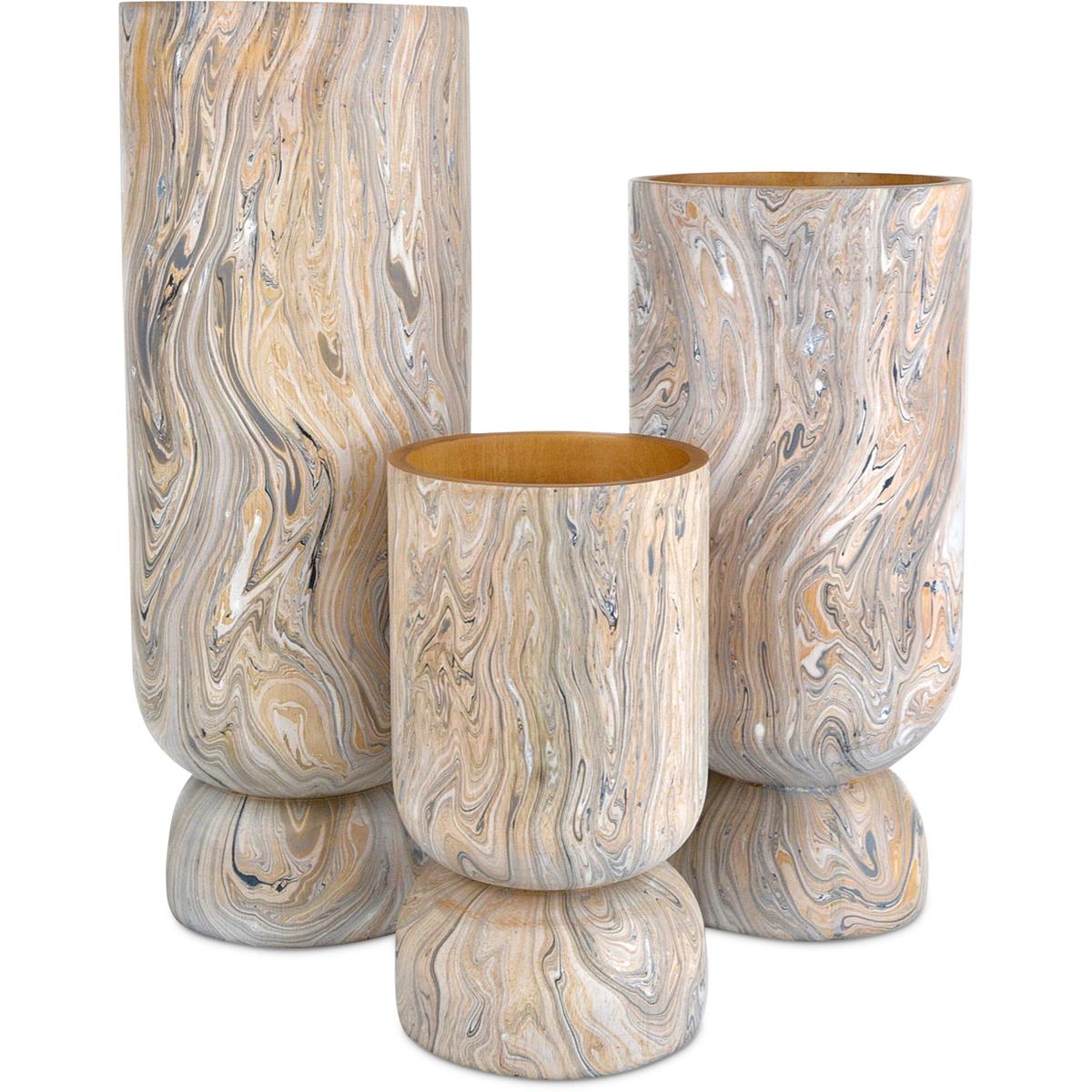 Currey & Company 1200-0739 London Sky 9 X 5 inch Vases, Set of 3