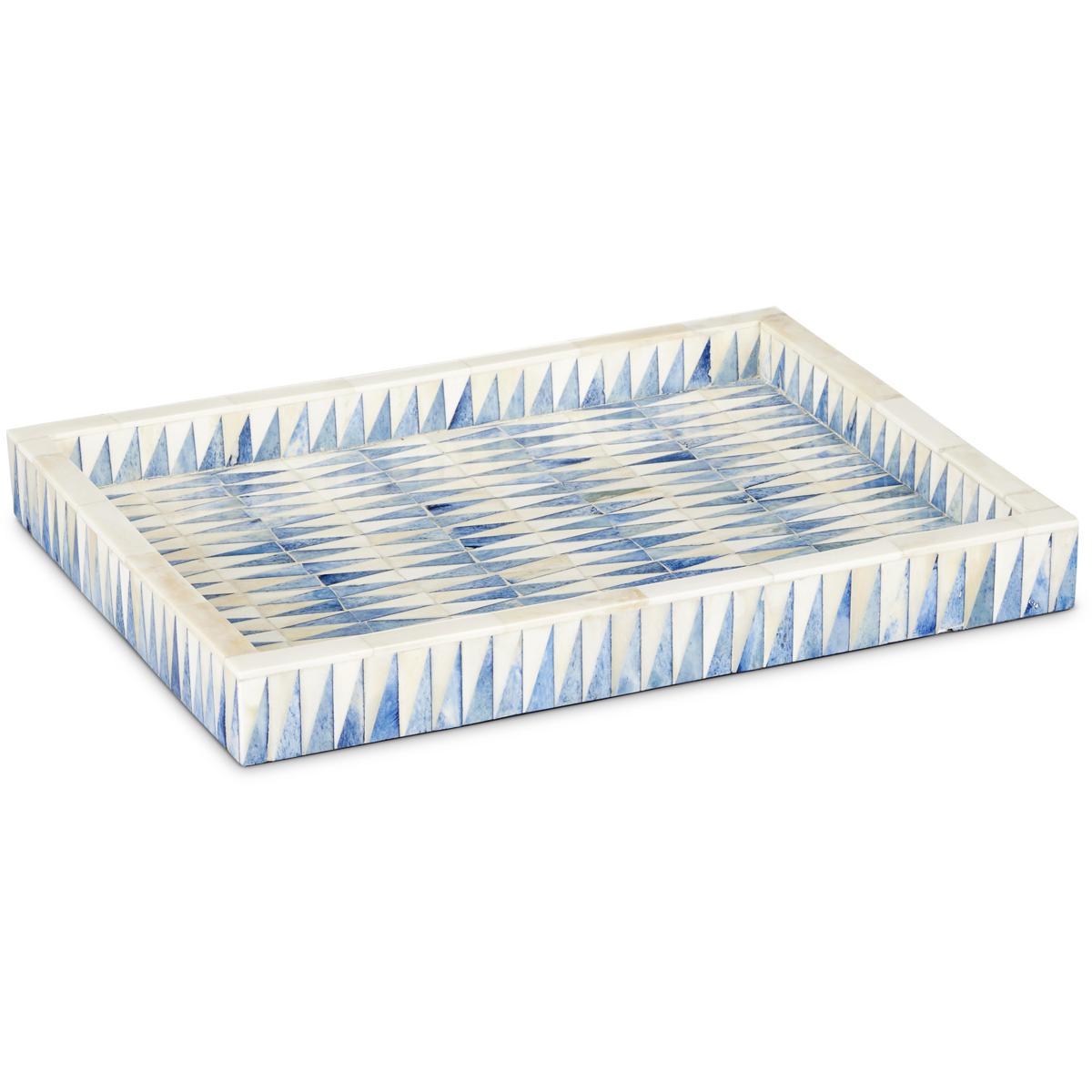 Currey & Company 1200-0764 Nadene Blue and White Tray