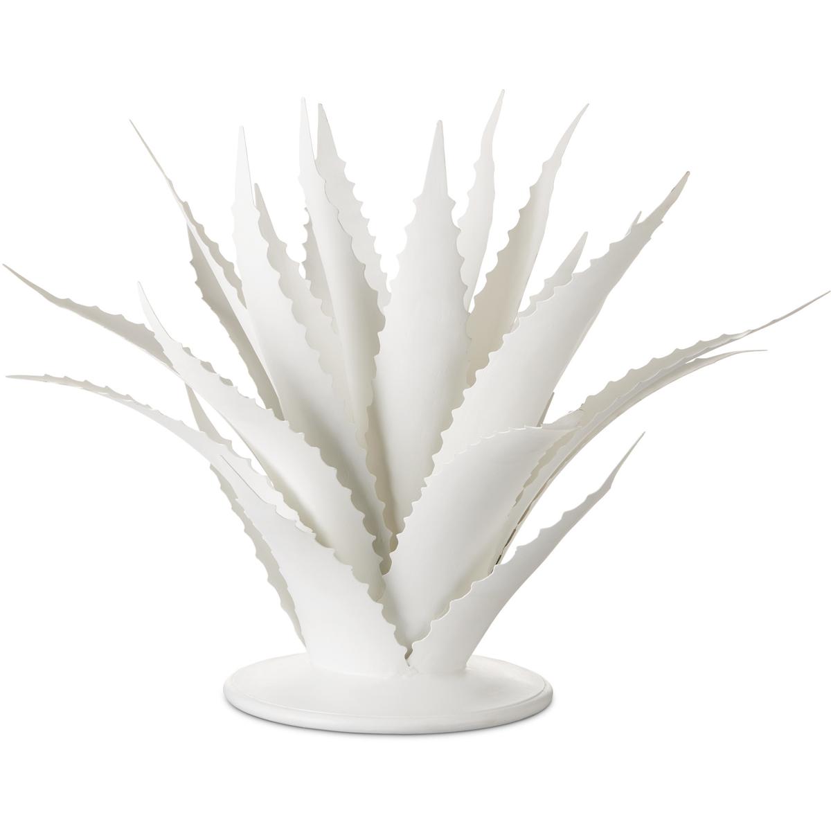 Currey & Company 1200-0778 Agave Gesso White Objet, Marjorie Skouras Collection