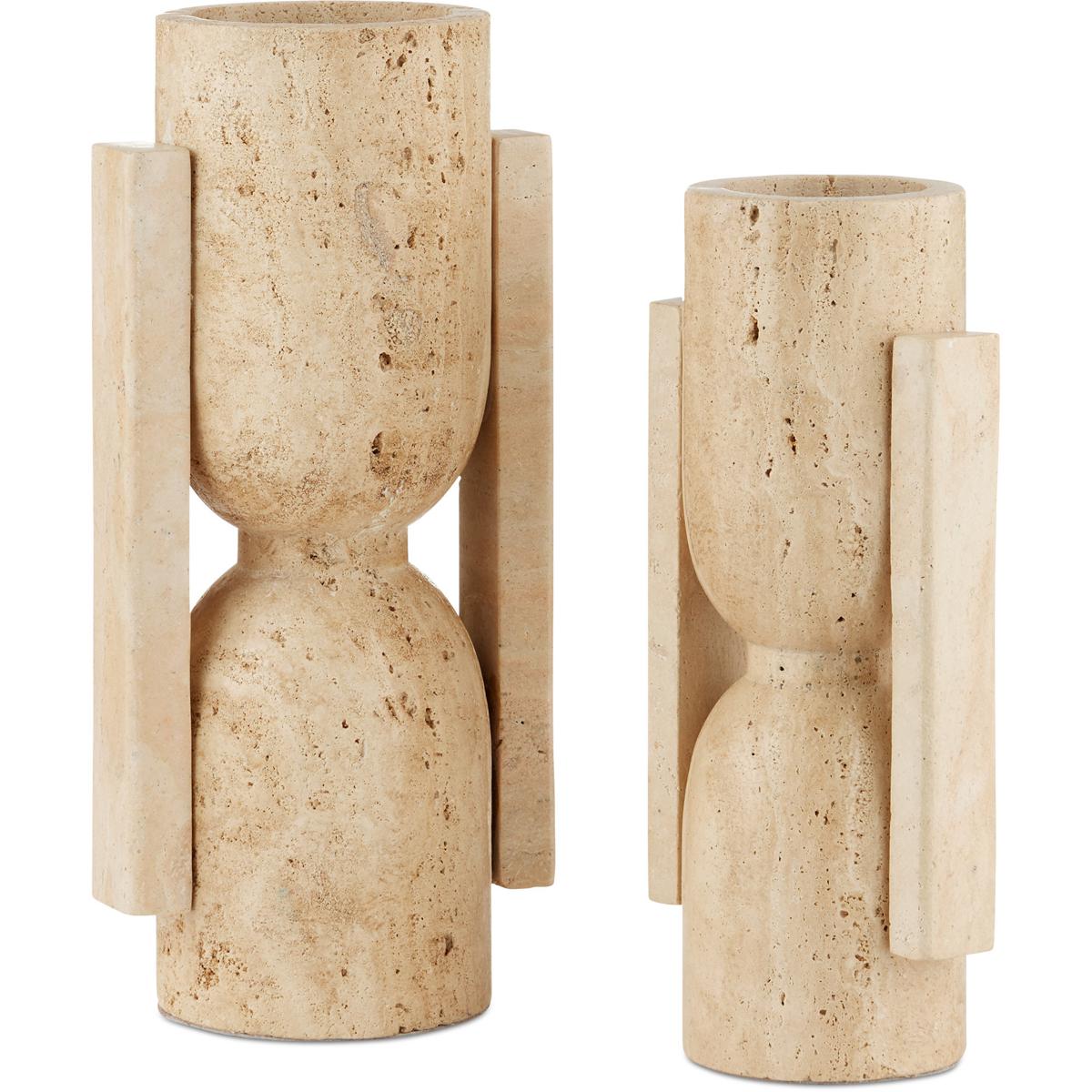 Currey & Company 1200-0815 Face to Face 10 X 4.25 inch Vases, Set of 2