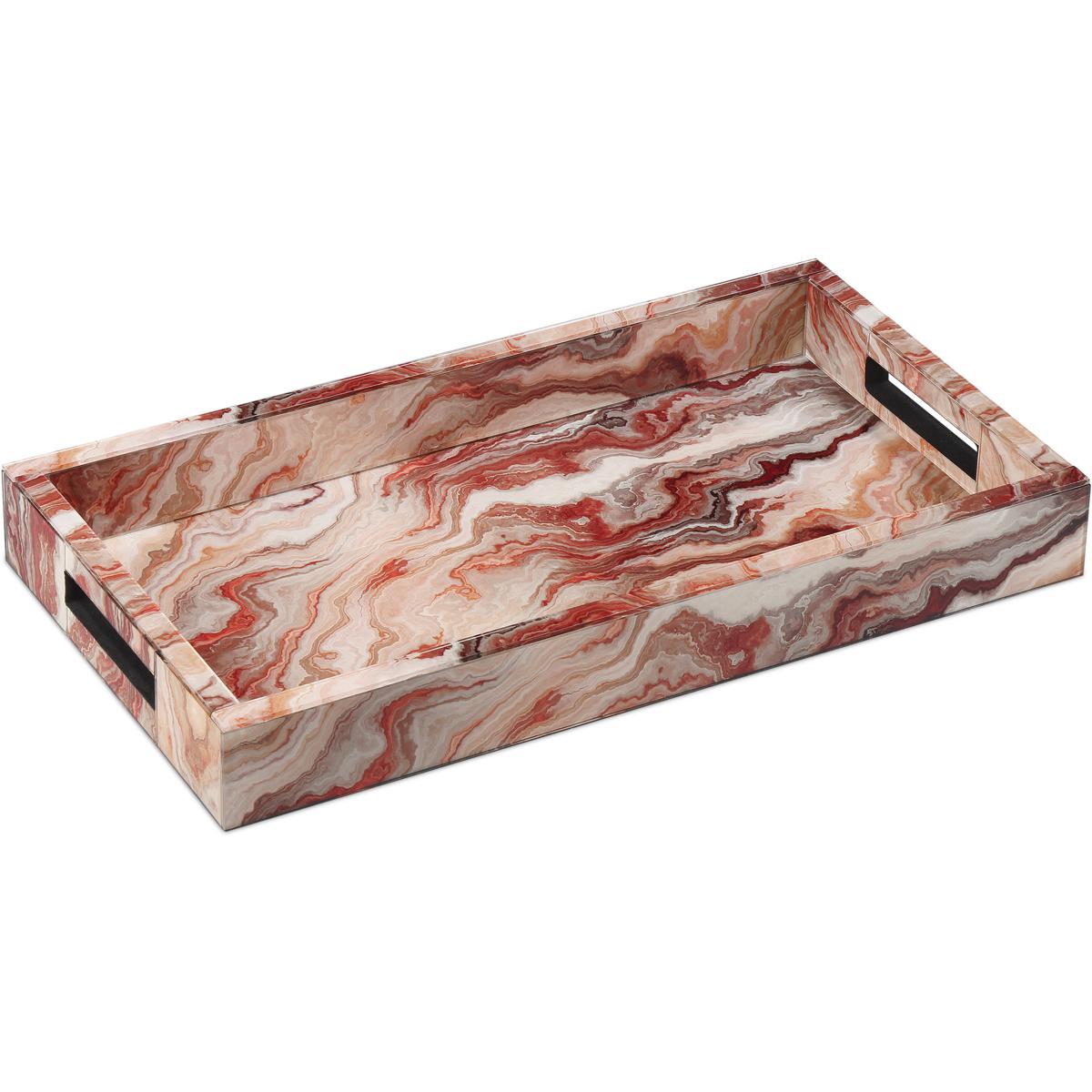 Currey & Company 1200-0857 Interstellar Red Swirl Tray