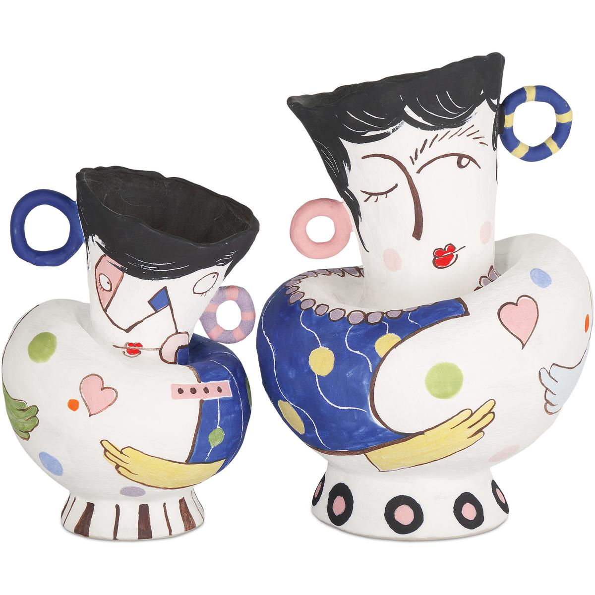 Currey & Company 1200-0864 Osamu White and Multi-color Objects, Set of 2