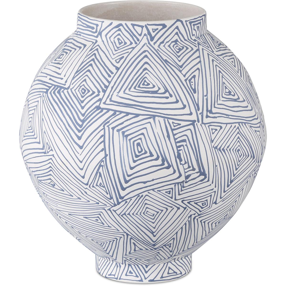 Currey & Company 1200-0866 Blue Zag 12 X 12 inch Vase, Large