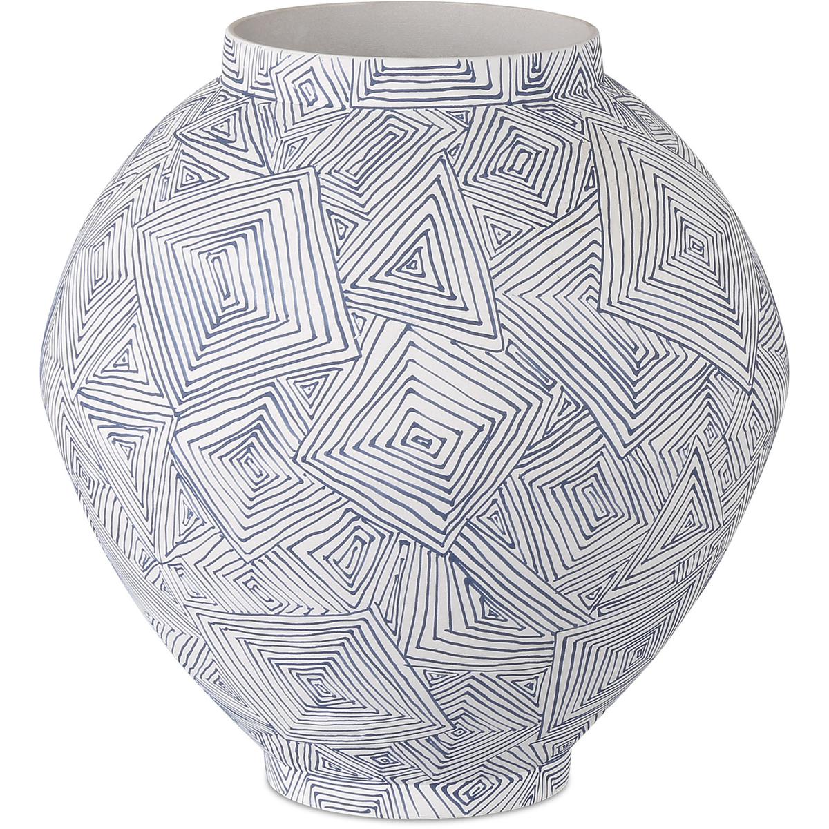 Currey and Company Blue Vase-Urn Blue - 1200-0867 - Modern Contemporary