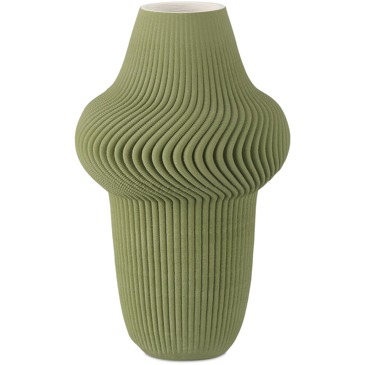 Currey  Company 12000895 Green Plisse 1425 X 85 inch Vase Large