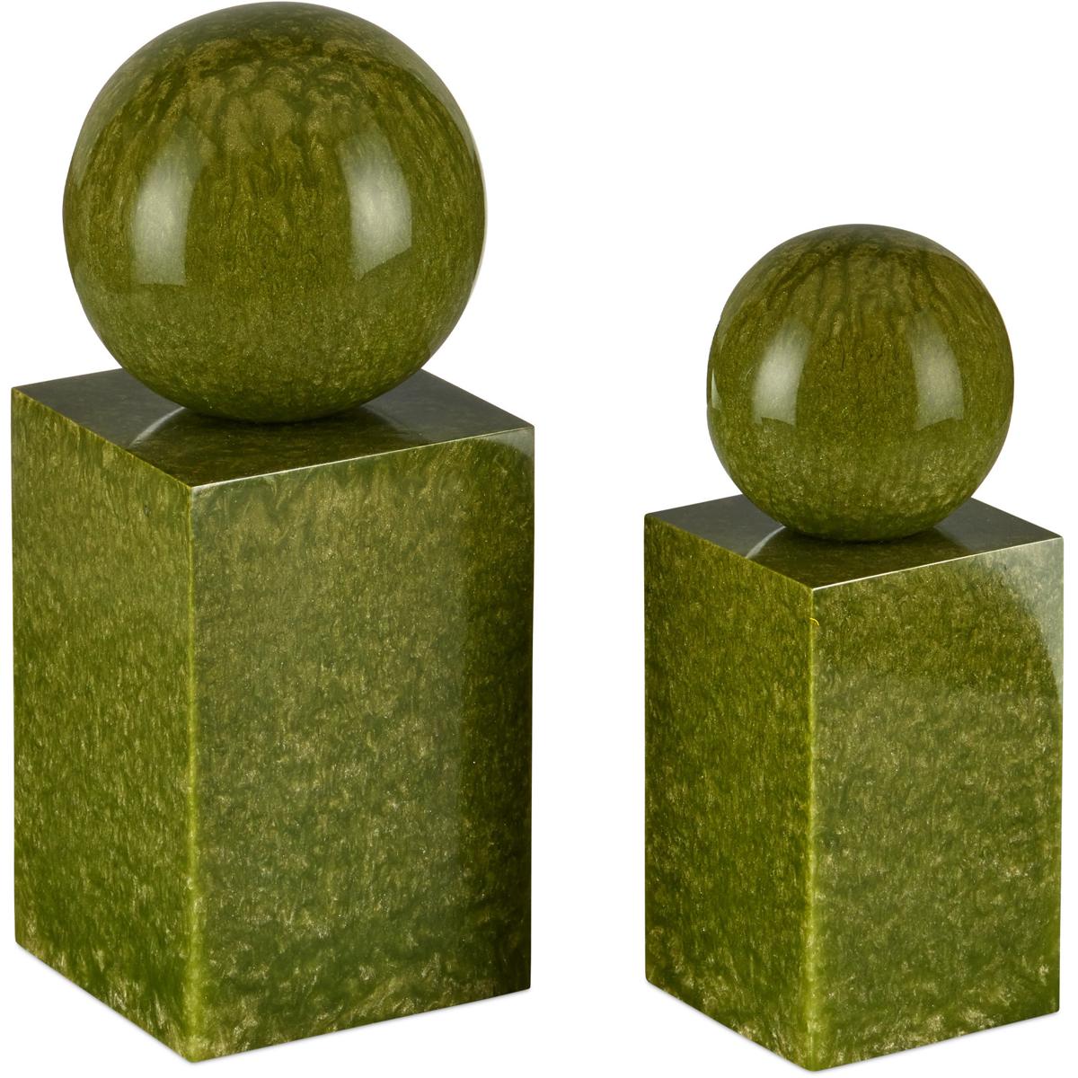 Currey & Company 1200-1027 Nova Green Objects, Set of 2
