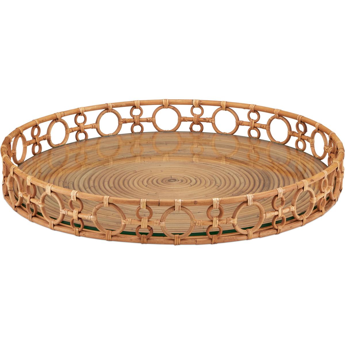 Currey & Company 1200-1041 Tegal Natural and Clear Serving Tray