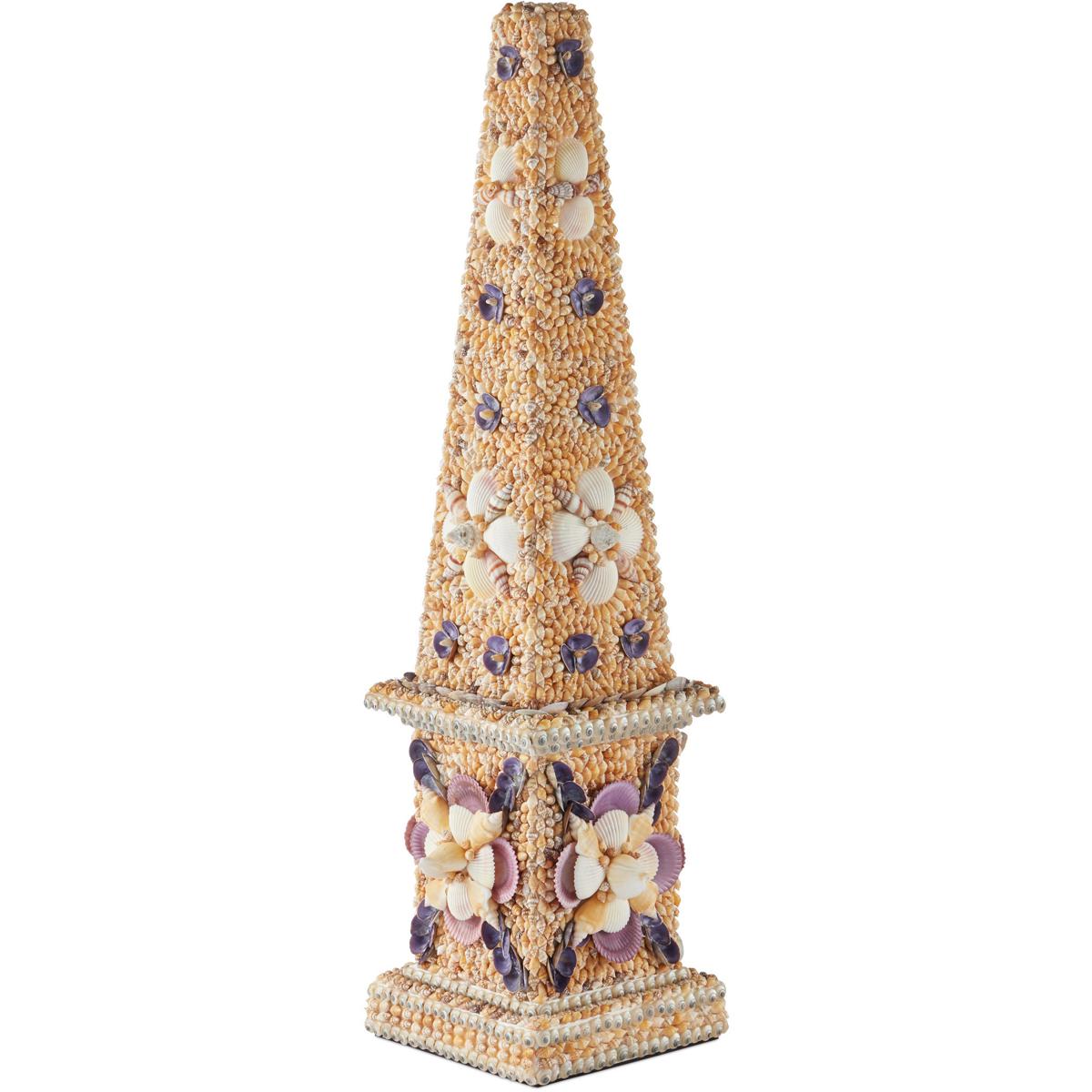 Currey & Company 1200-1043 Coquillage Natural Obelisk, Tall