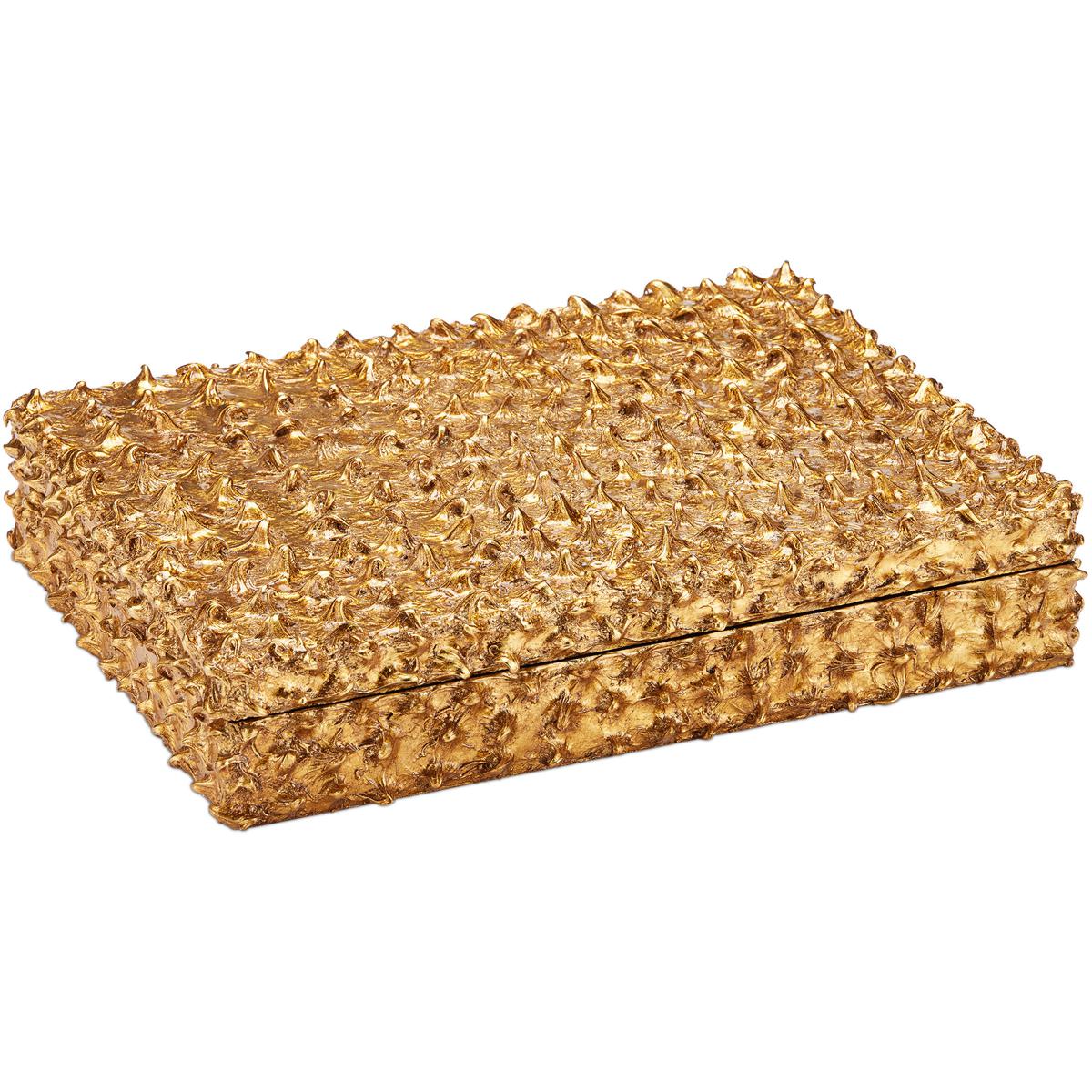 Currey & Company 1200-1055 Hazlitt 13.5 inch Gold Leaf Box
