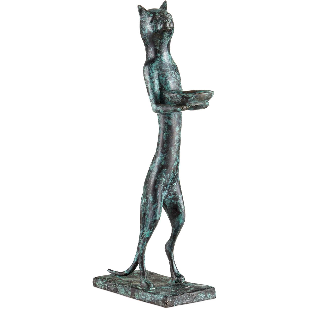 Currey & Company 1200-1059 Bastet Cat Green Granite Decorative Object