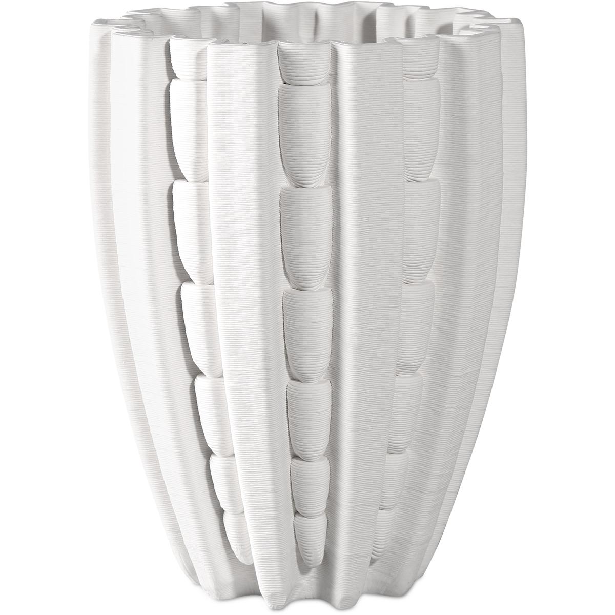 Currey & Company 1200-0787 Fluted 10.5 X 7.75 inch Vase, Medium