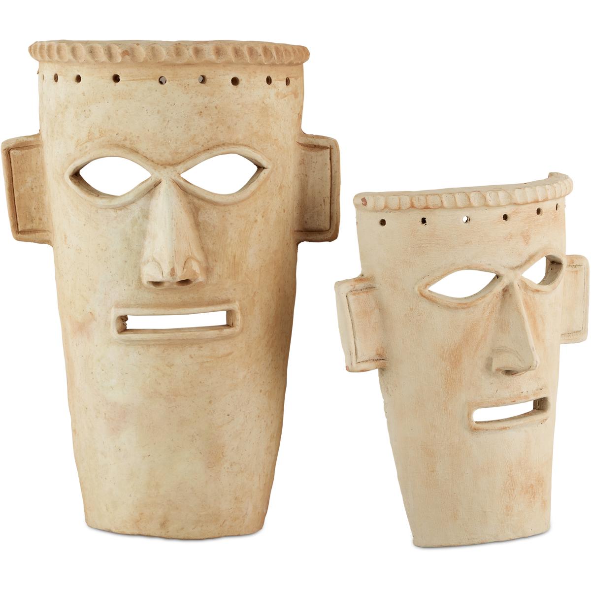 Currey & Company 1200-0756 Etu 19 X 13 inch Mask Sculptures, Set of 2