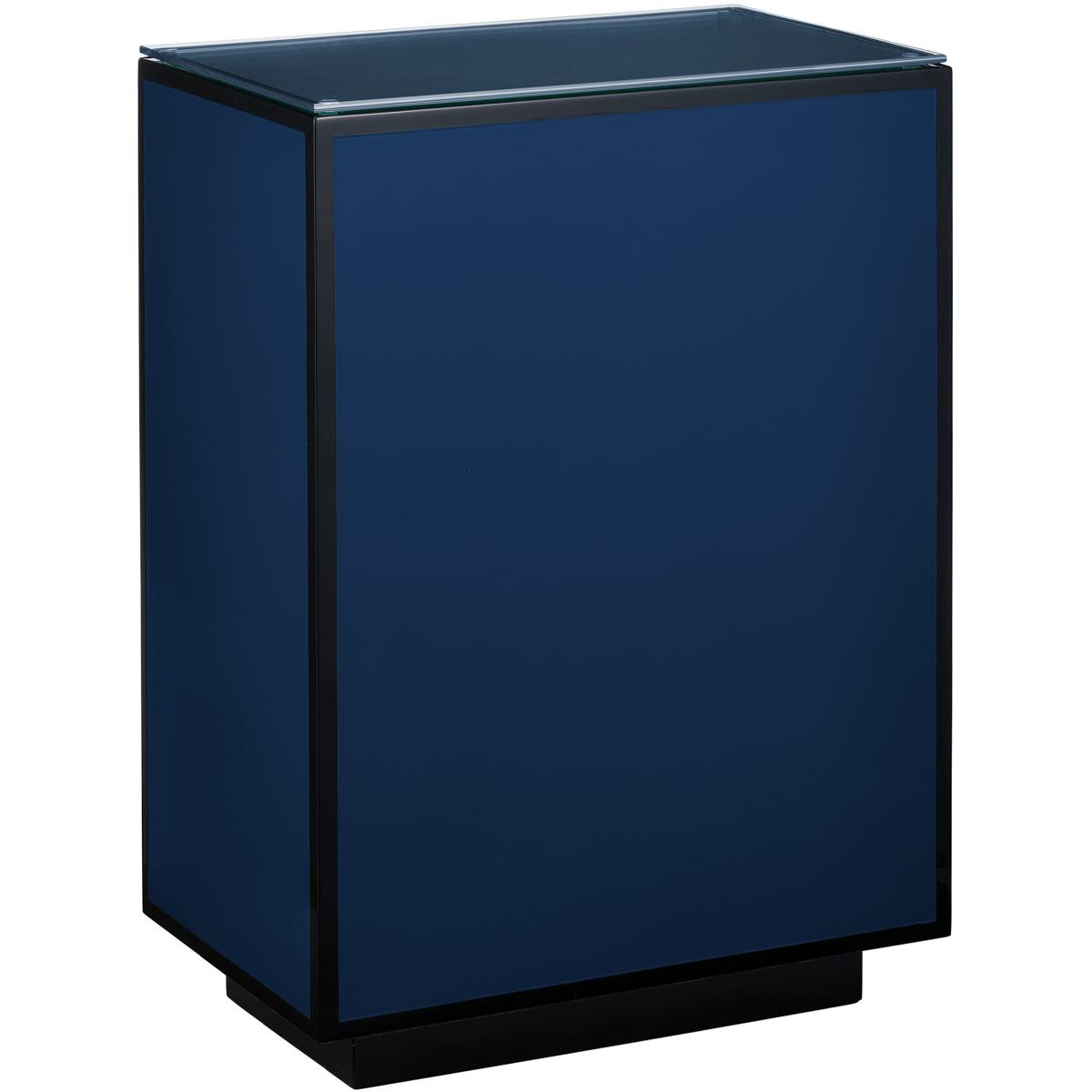 Currey & Company 3000-0314 Navy Lacquer 22.25 X 16 inch Navy and Black and Clear Side Table