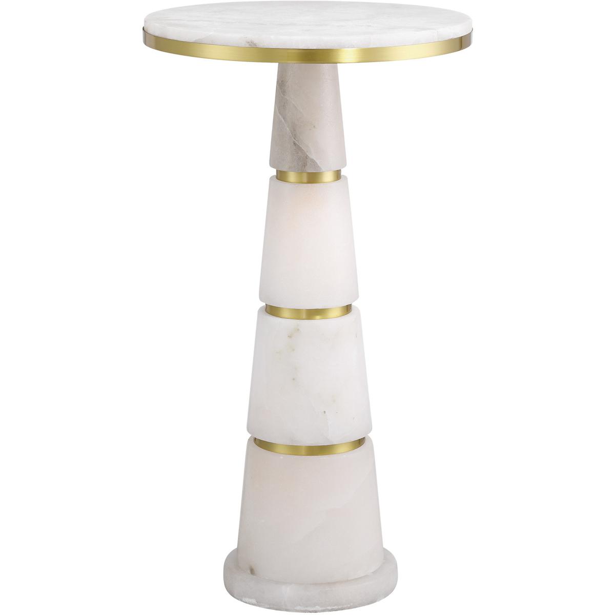 Currey & Company 3000-0320 Eleanora 11.75 inch Natural and Natural Brass Drinks Table