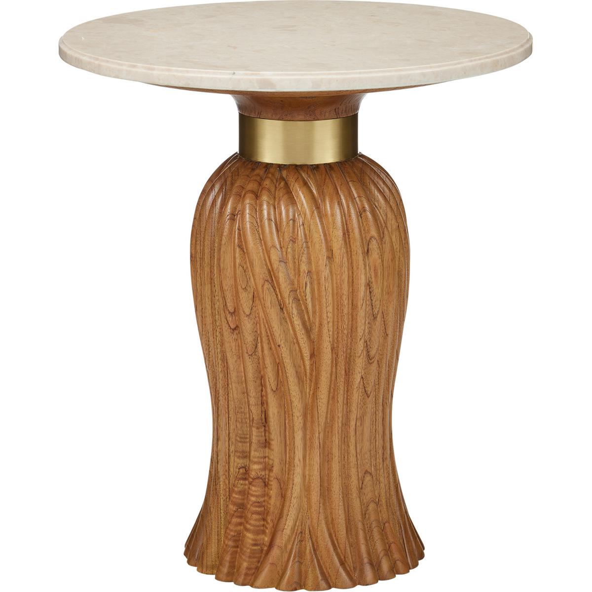 Currey & Company 3000-0334 Tassel 22.5 X 19.5 inch Morel Brown and Natural and Brushed Brass Accent Table