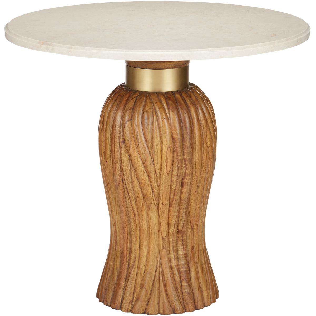 Currey & Company 3000-0335 Tassel 32 X 30.5 inch Morel Brown and Natural and Brushed Brass Entry Table