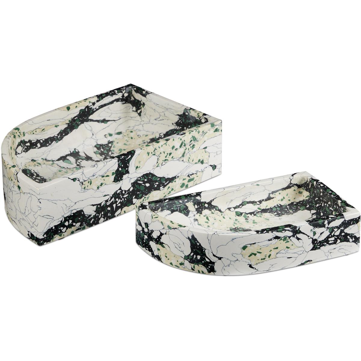 Currey & Company 1200-0948 Fossey White/Black Tray
