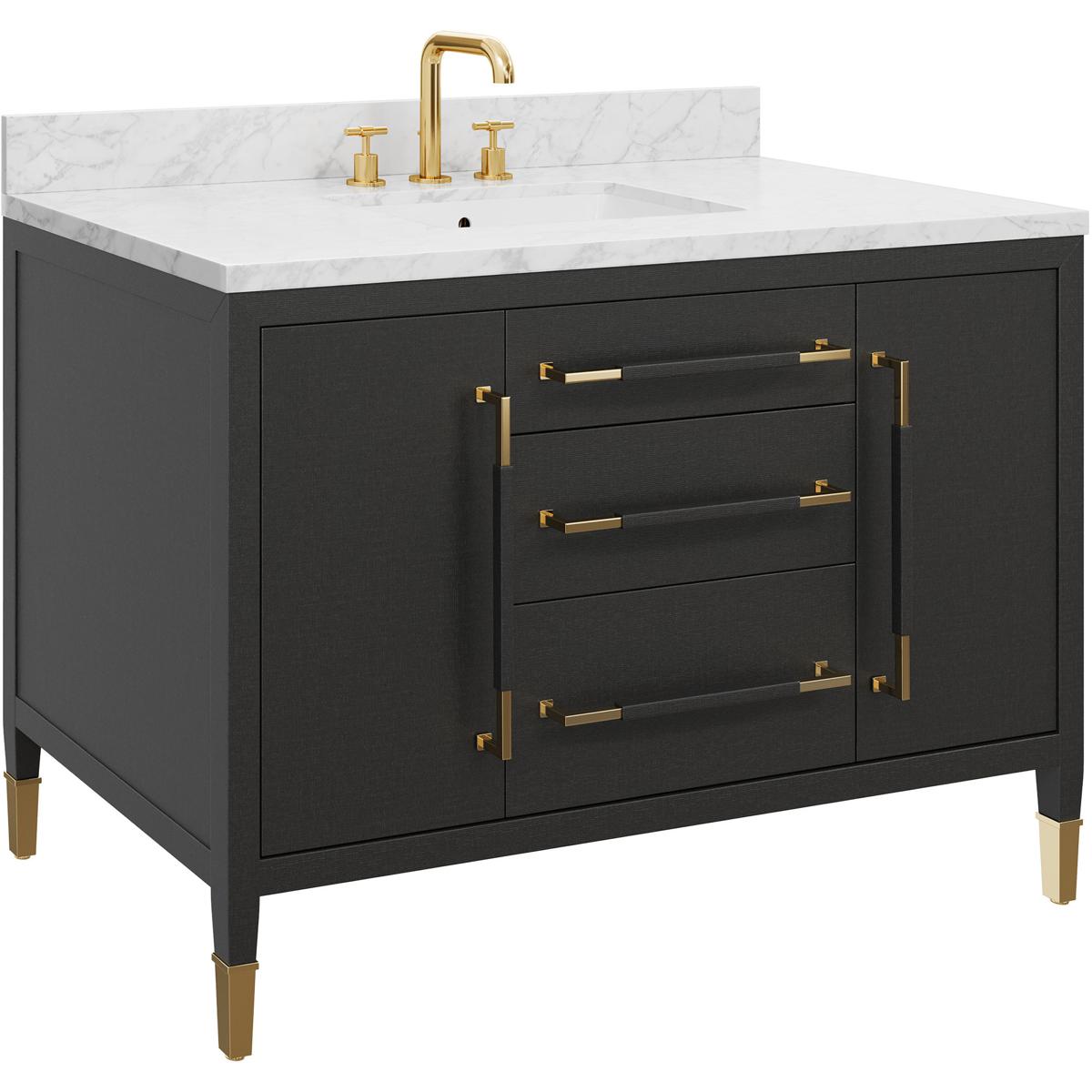 Currey & Company 3800-0020 Verona 48 X 34 inch Black and Natural and White and Champagne Bath Vanity Sink