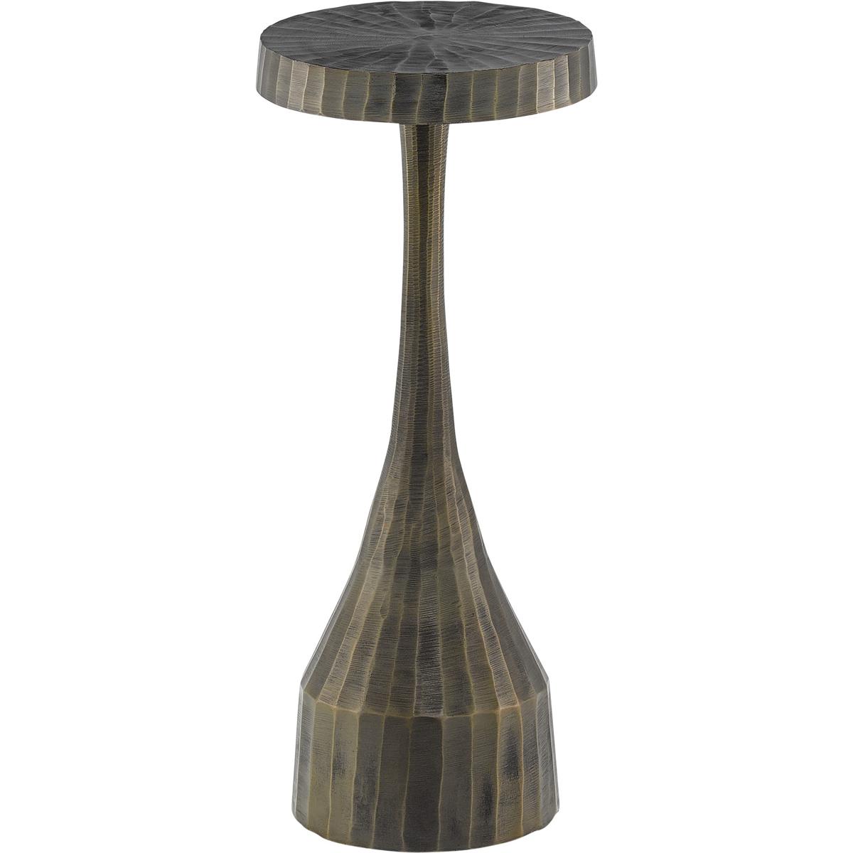 Currey & Company 4000-0015 Luca 10 inch Vintage Brass Drinks Table