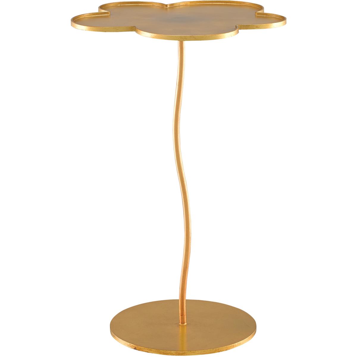 Fleur Accent Table - Gold Leaf - Currey & Company - 24H x 15.25W x 15.25D in