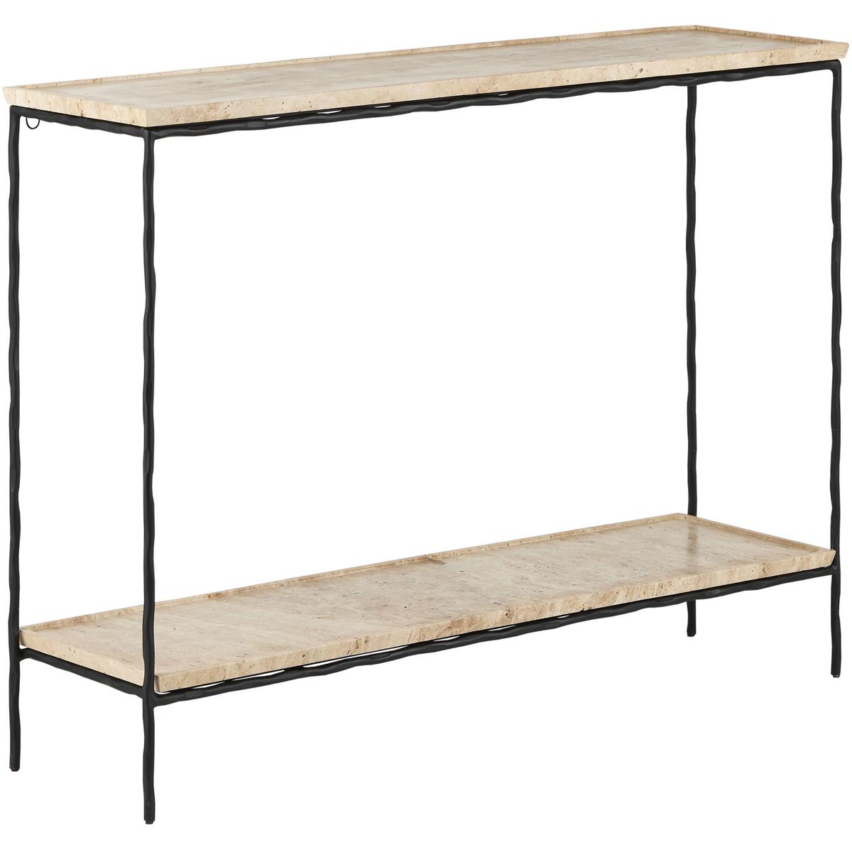 Currey & Company 4000-0137 Boyles 42 inch Natural and Black Console Table, Hiroshi Koshitaka Collection