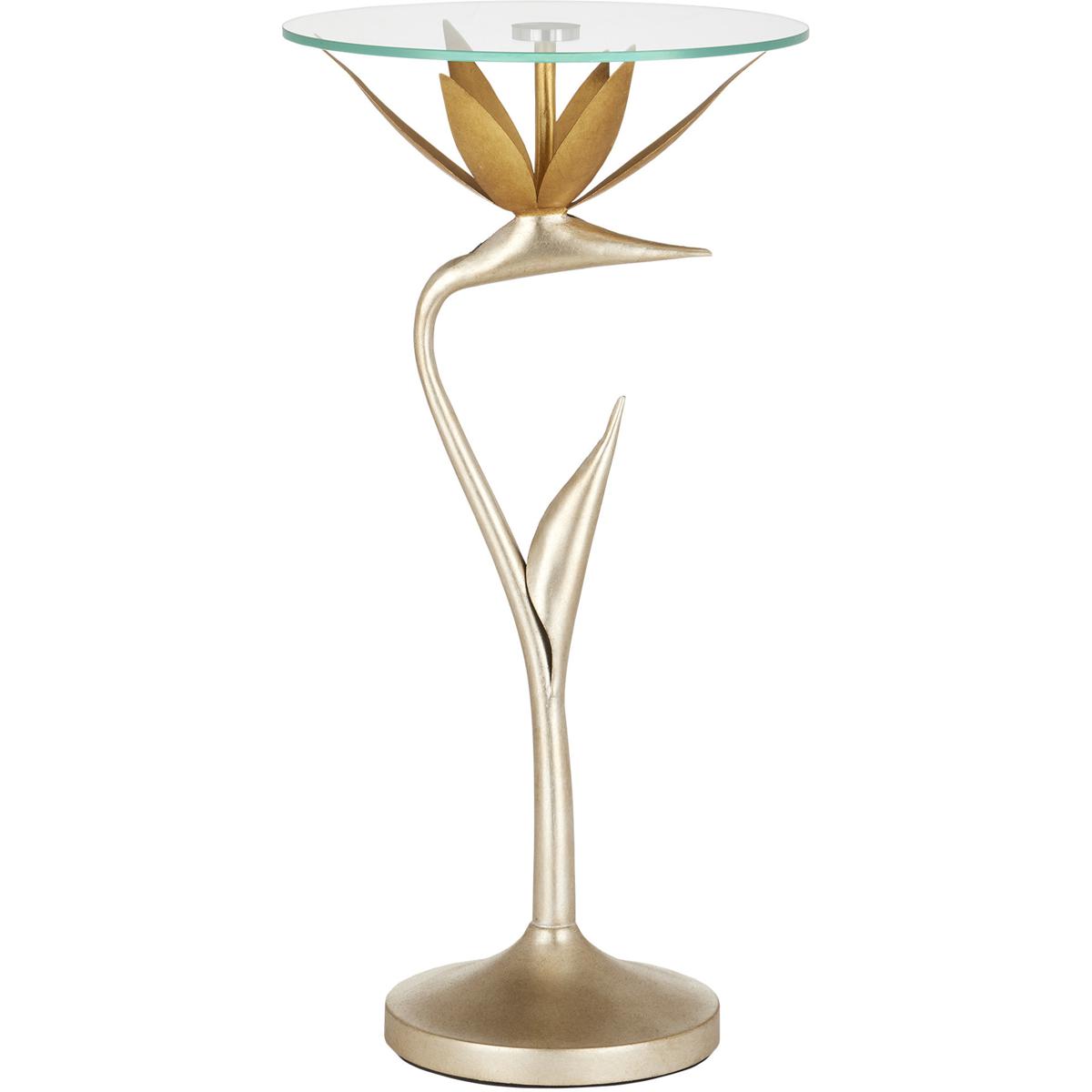 Currey & Company 4000-0147 Paradiso 12 inch Contemporary Silver Leaf and Contemporary Gold Leaf and Clear Accent Table