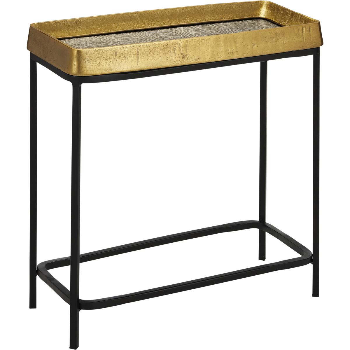 Currey & Company 4000-0148 Tanay 24 X 24 inch Antique Brass and Graphite and Black Side Table