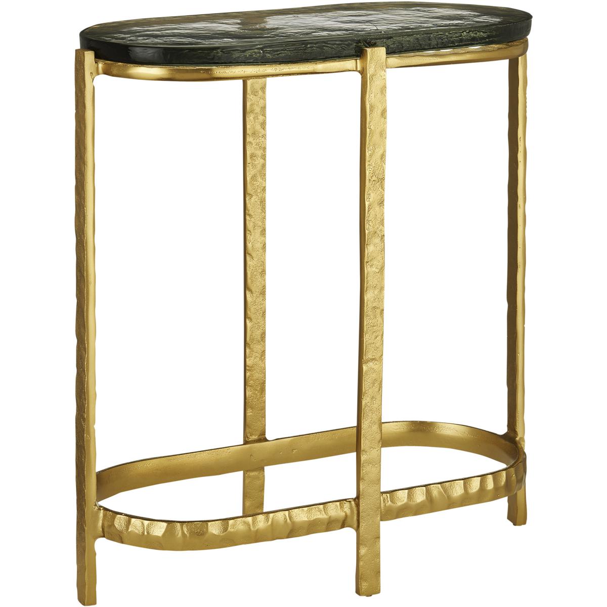 Currey & Company 4000-0158 Acea 22.5 X 21 inch Gold and Clear Side Table