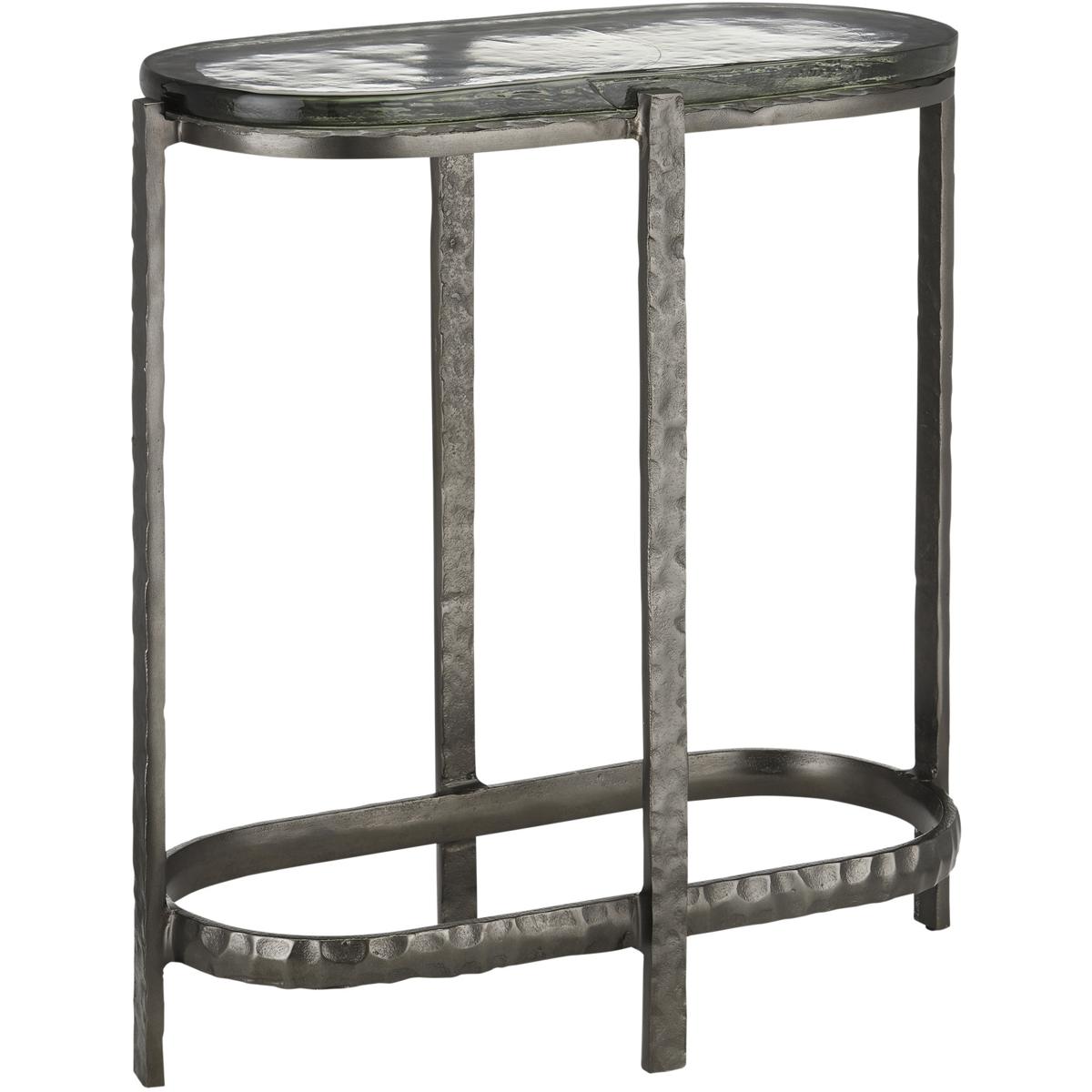 Currey & Company 4000-0159 Acea 22.5 X 21 inch Graphite and Clear Side Table