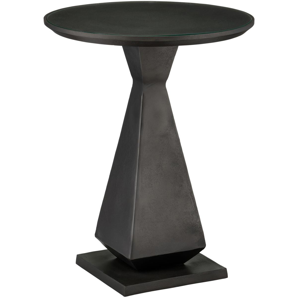Currey & Company 4000-0191 Janil 19.75 inch Graphite and Clear Accent Table