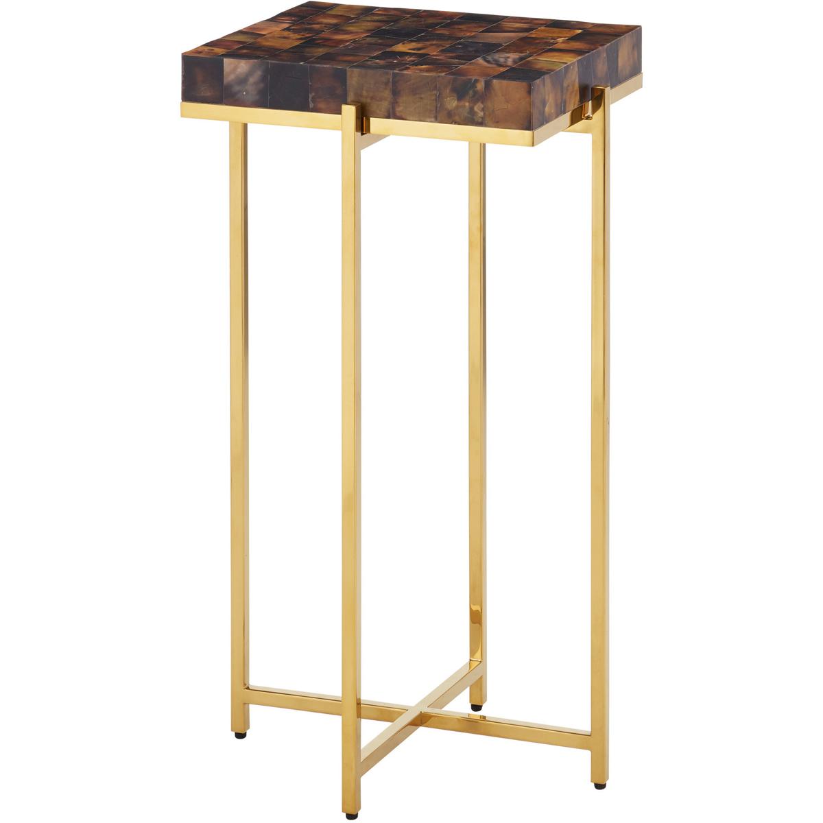 Currey & Company 4000-0226 Casey 23.25 X 11 inch Natural Pen Shell and Brass Accent Table