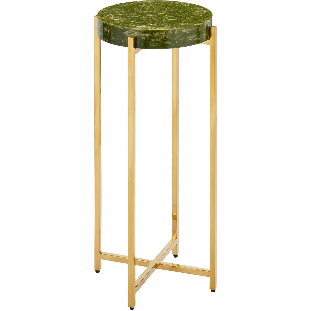 Currey & Company 4000-0228 Rina 11 inch Green and Brass Drinks Table