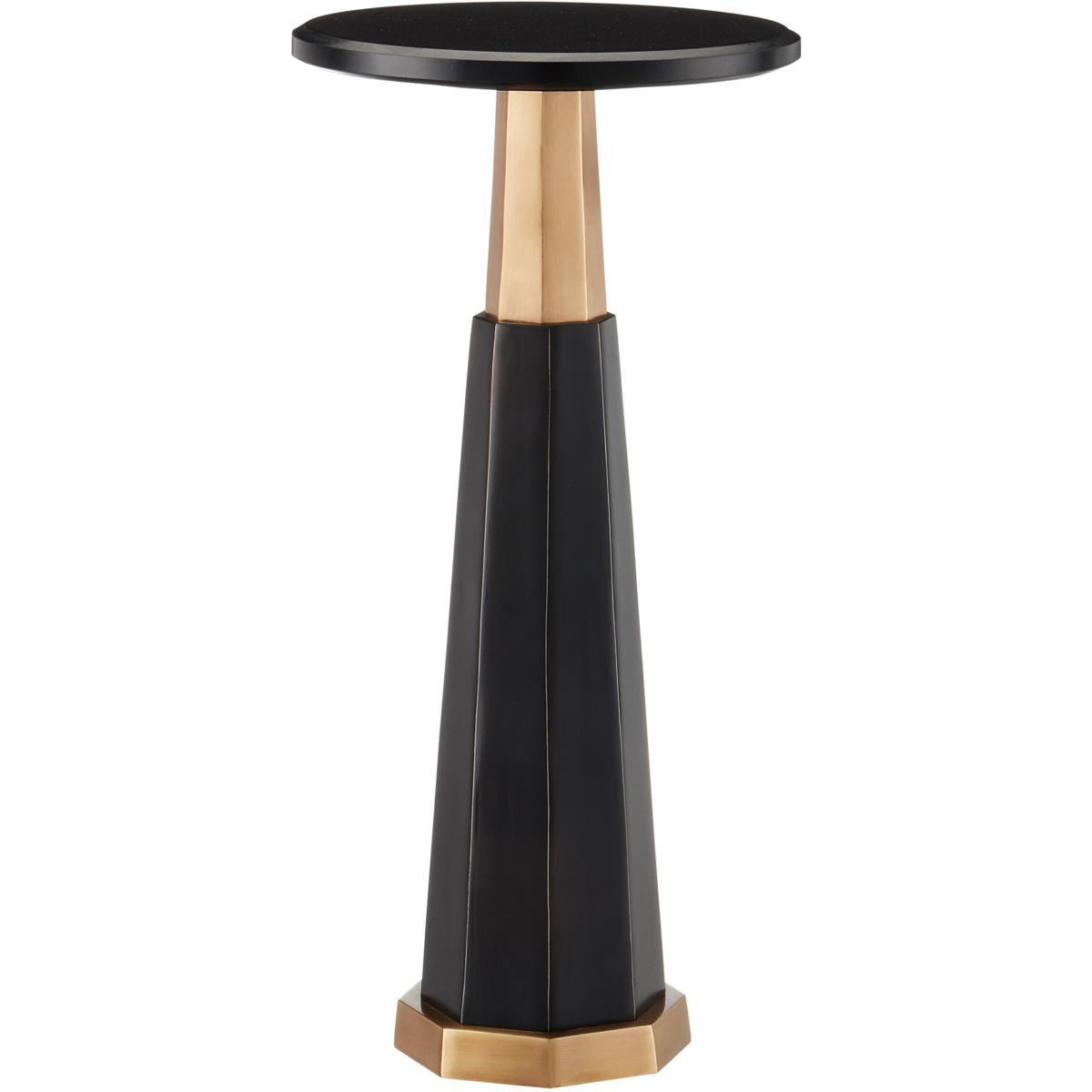 Currey & Company 4000-0234 Gieves 10 inch Black and Bronze and Antique Brass Drinks Table