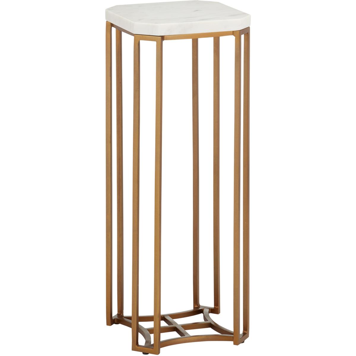 Currey & Company 4000-0235 Ocho 22.25 X 8.5 inch White and Antique Brass Drinks Table