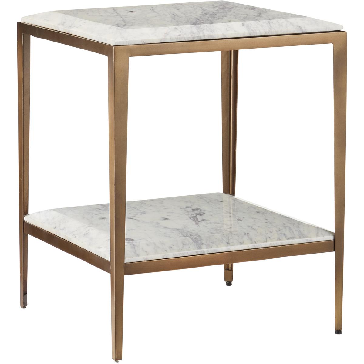 Currey & Company 4000-0236 Oblique 20.5 X 16 inch Natural and Antique Brass Side Table