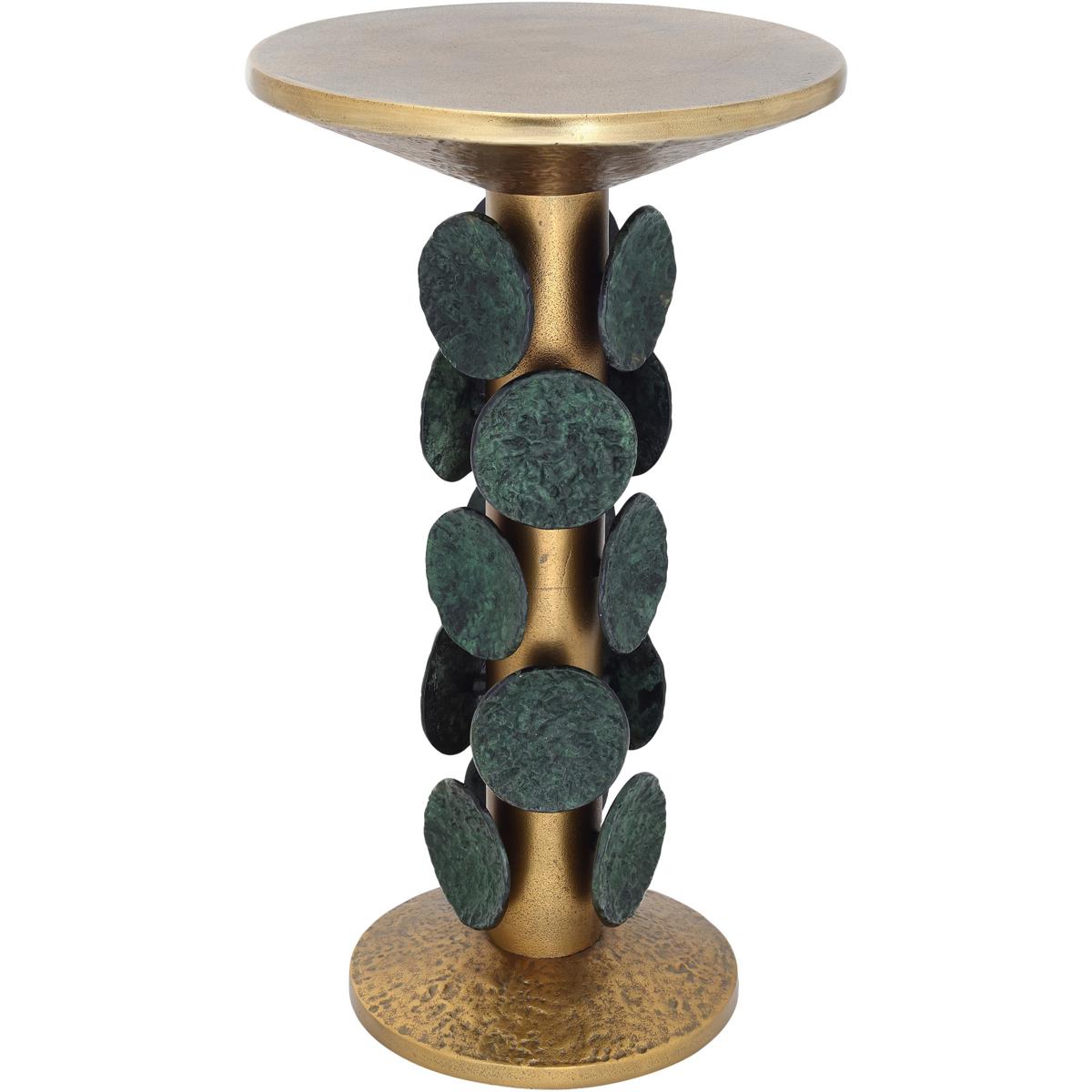 Currey & Company 4000-0249 Nasturtium 24.5 X 13.75 inch Antique Brass and Patina Brass Accent Table