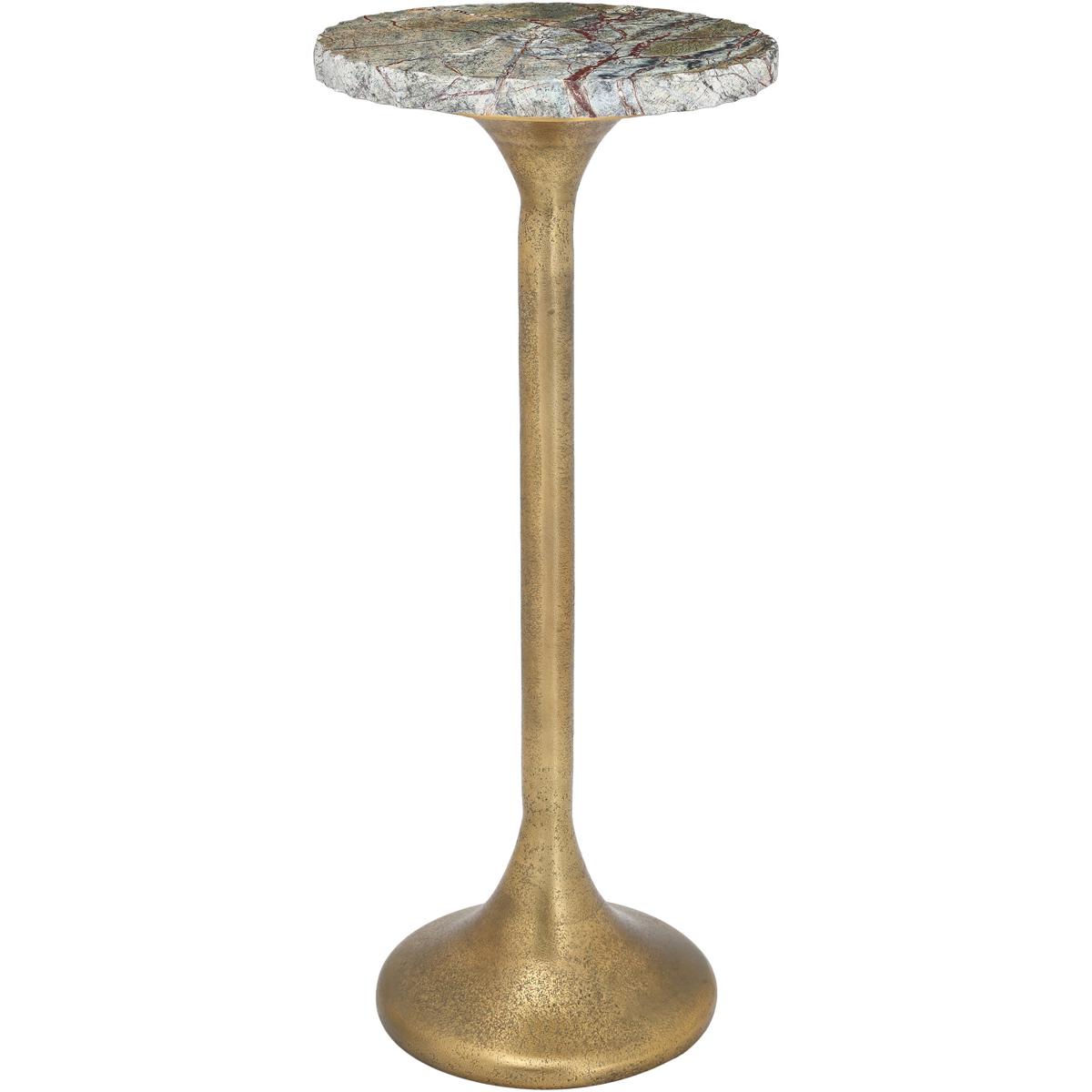 Currey & Company 4000-0250 Wilderness 22.5 X 10 inch Antique Brass and Natural Drinks Table