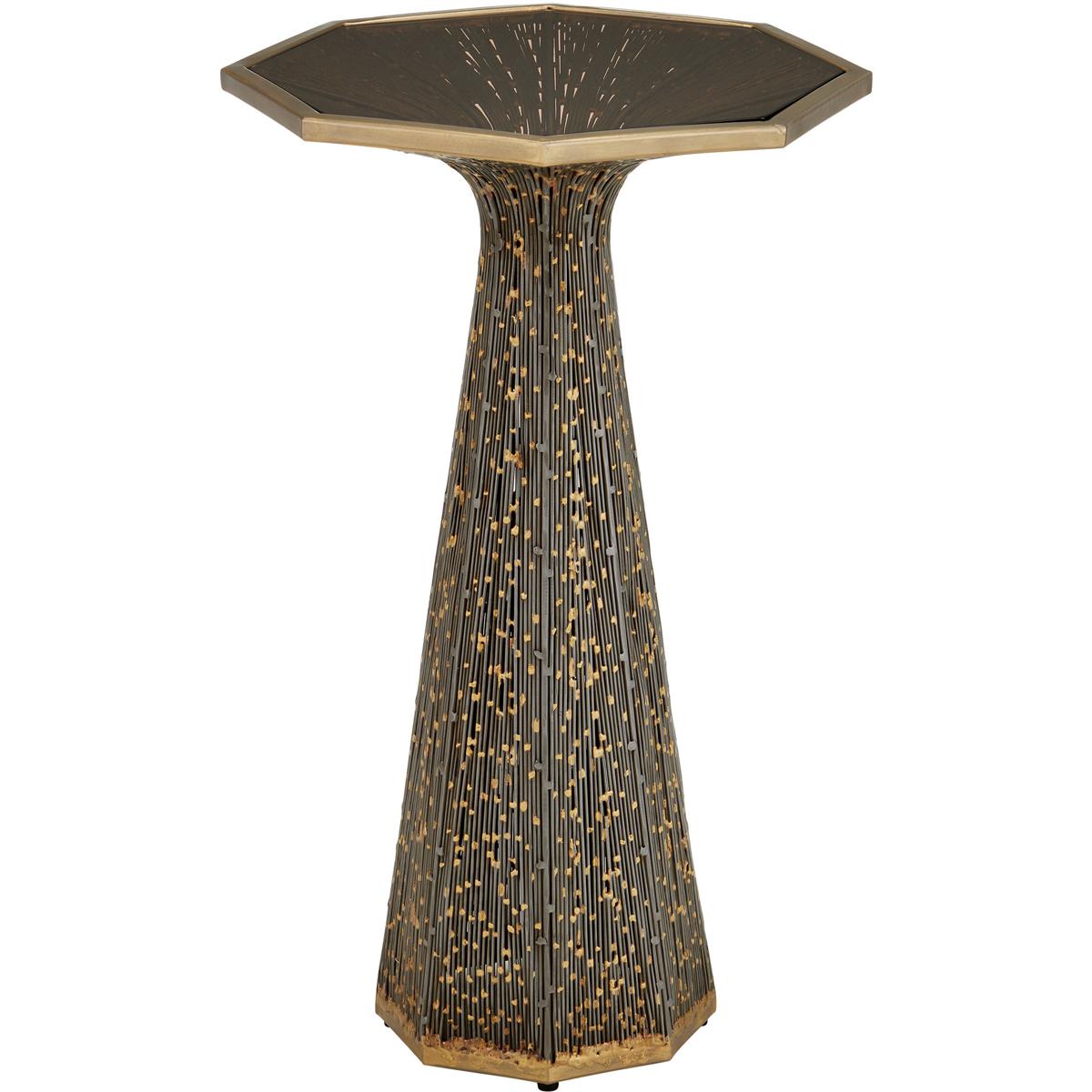 Currey & Company 4000-0252 Castor 25 X 14.5 inch Iron and Bronze and Smoke Accent Table