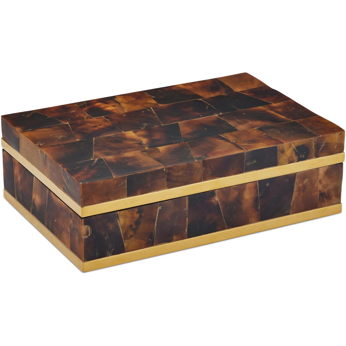 Currey & Company 1200-0971 Casey 11 inch Natural/Brass/Black Box
