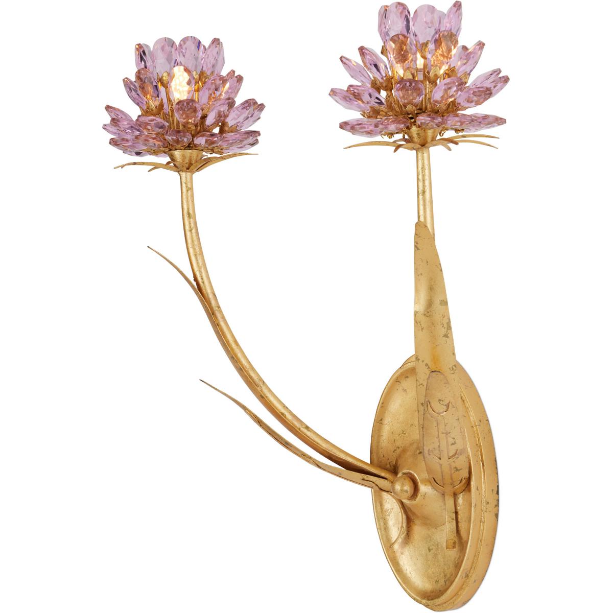 Currey & Company 5000-0278 Marilee 2 Light 16 inch Verde Bronze and Contemporary Gold Double-Light Wall Sconce Wall Light