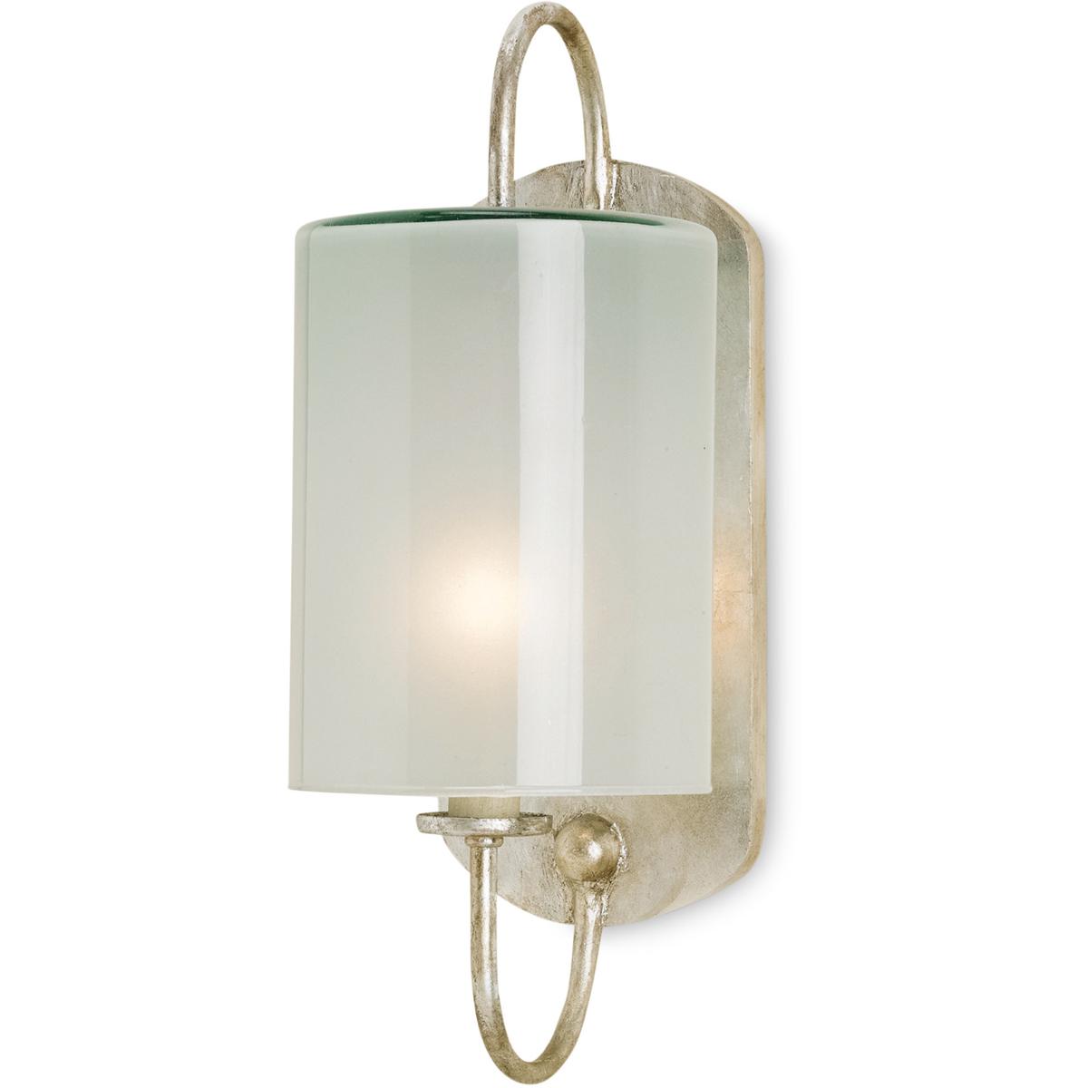 Currey & Company 5129 Glacier 1 Light 6 inch Silver Leaf Wall Sconce Wall Light