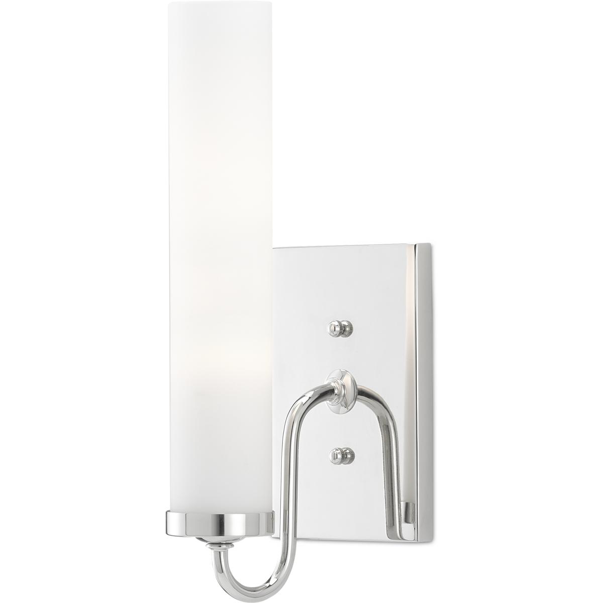 Polished Nickel Opaque Glass Wall Sconce from the Bagno Collection