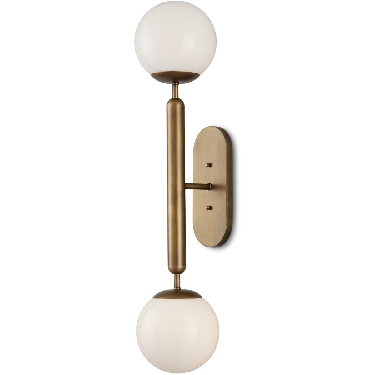 Currey & Company 5800-0034 Barbican 2 Light 6.5 inch Antique Brass Bath Sconce Wall Light