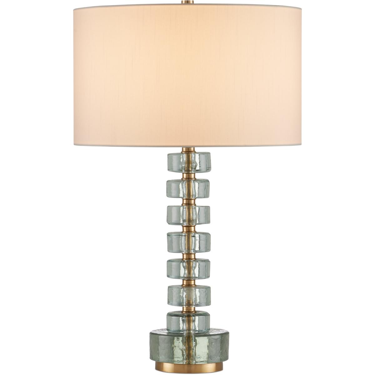 Currey & Company 6000-0985 Mystras 27.5 inch 150 watt Clear and Antique Brass Table Lamp Portable Light