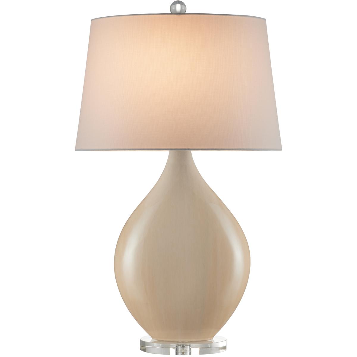 Currey & Company 6111 Opal 31.75 inch 150 watt Amber and Cream and Clear Table Lamp Portable Light