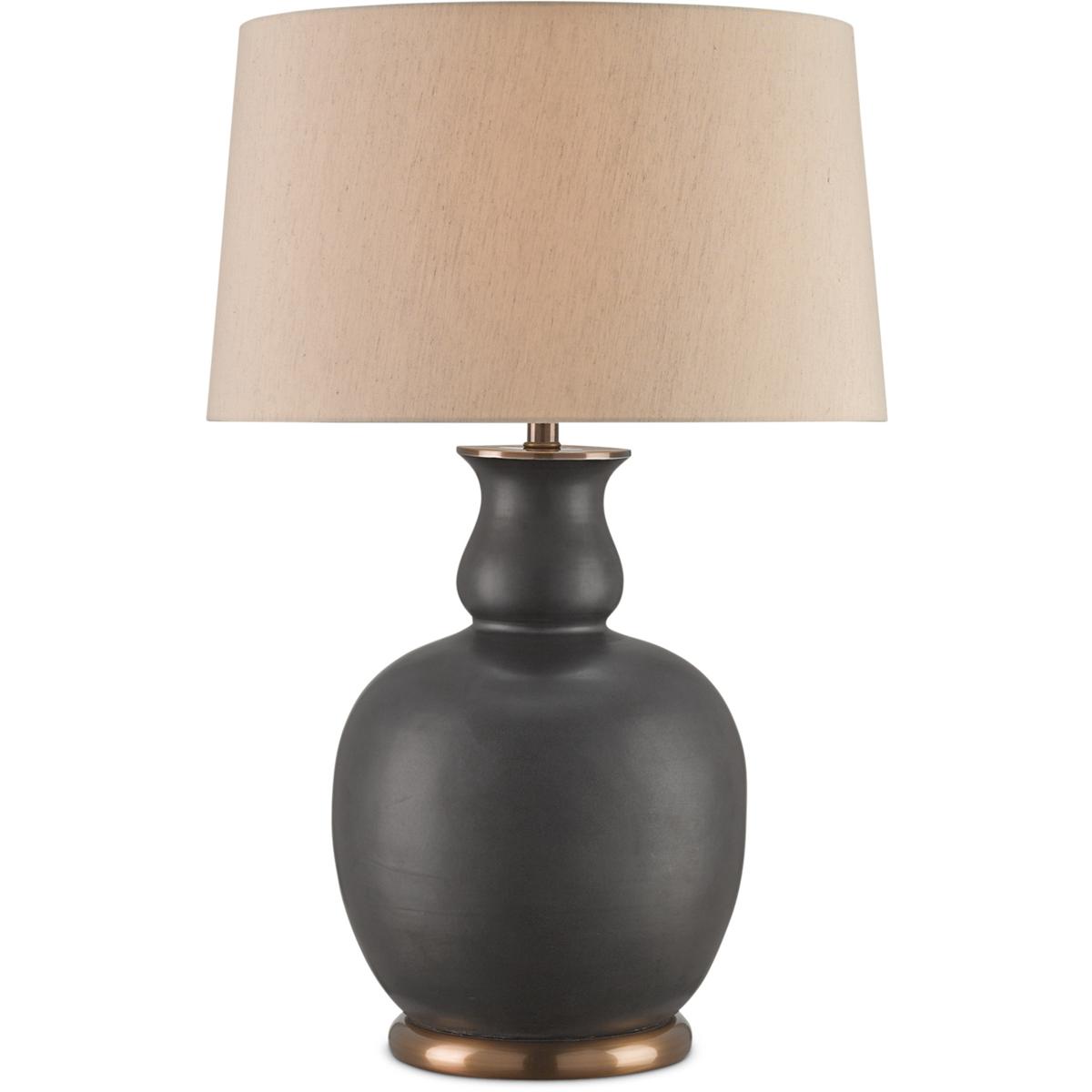 Currey & Company 6244 Ultimo 31 inch 150 watt Matte Black and Antique Brass Table Lamp Portable Light