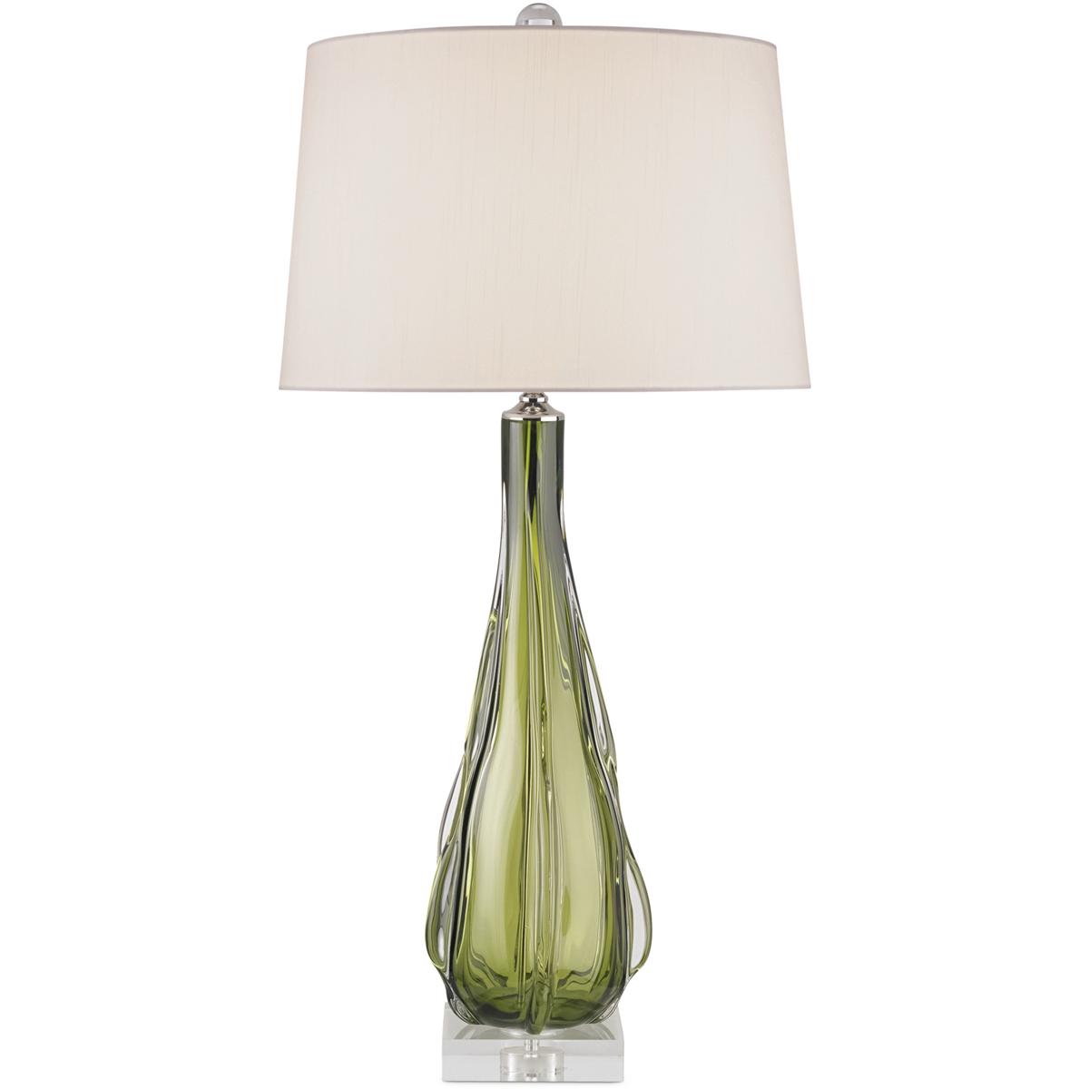 Currey & Company 6674 Zephyr 34 inch 150 watt Green and Clear Table Lamp Portable Light