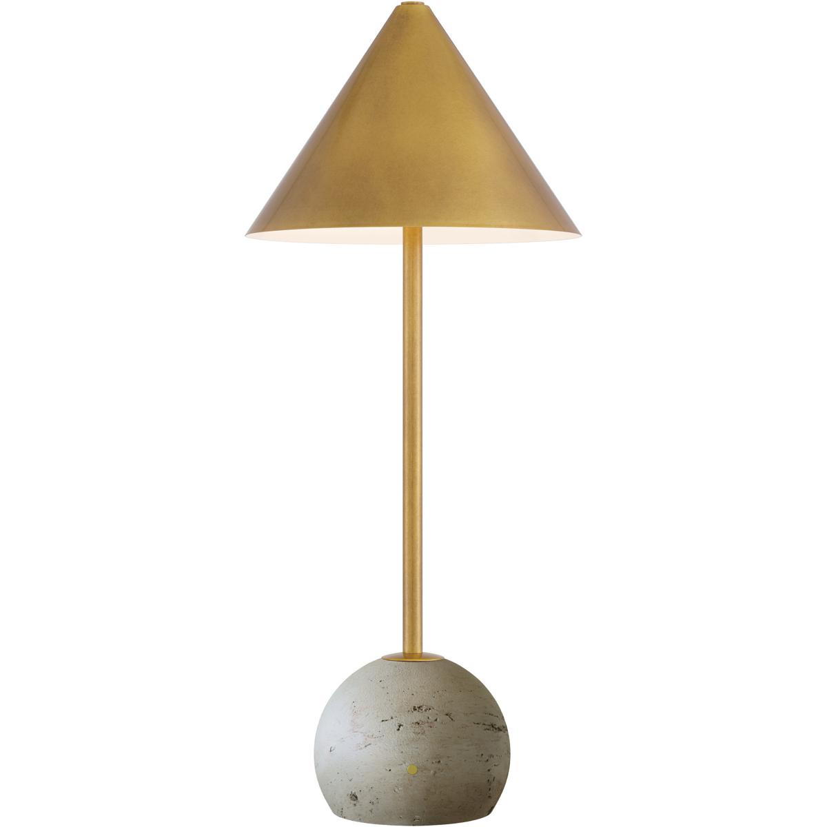 Currey & Company 6700-0014 Journey 20 inch 2 watt Antique Brass and Natural Cordless Table Lamp Portable Light