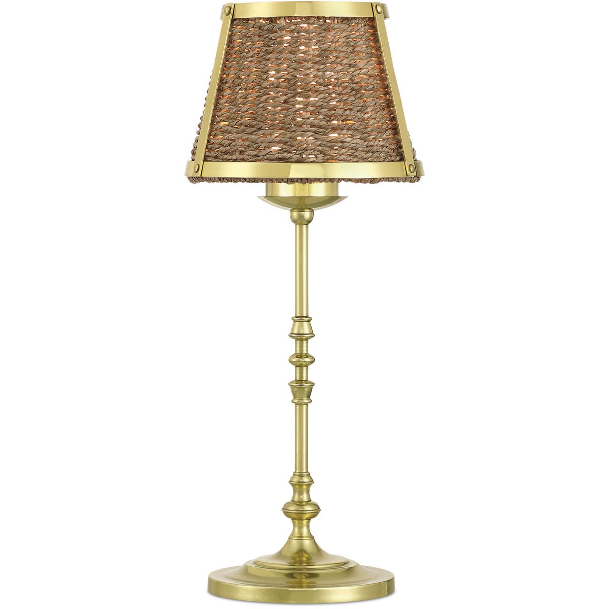 Currey & Company 6700-0023 Deauville 16 inch 3 watt Natural and Polished Brass Table Lamp Portable Light