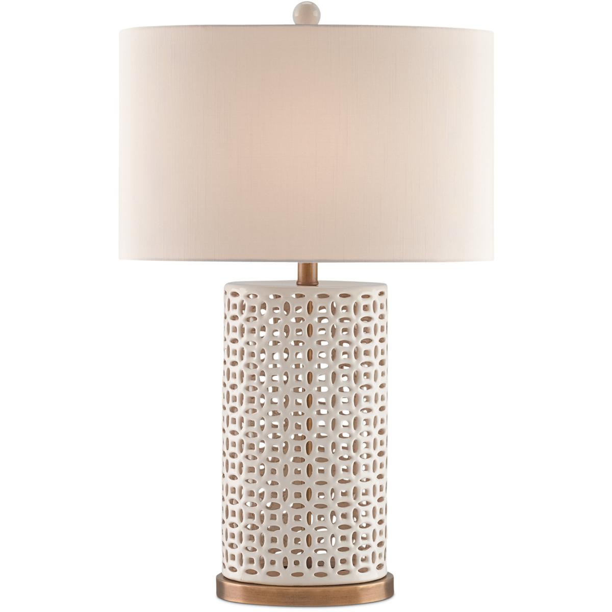 Currey & Company 6925 Bellemeade 29 inch 150 watt Ivory and Antique Brass Table Lamp Portable Light